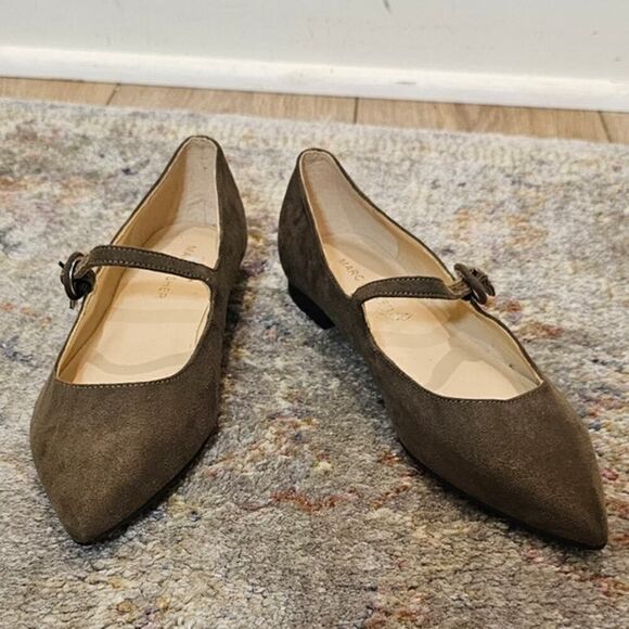 Marc Fisher Suede Mary Jane Flats Olive Green Size 5.5 - Picture 1 of 10